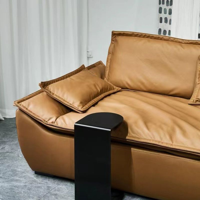 リビングルームのために茶色の枕が付いた枕トップアーム標準的なセッピーソファ