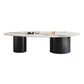 Glam Sled Coffee Table Oval Coffee or End Table in Beige and Black Clearhalo 'Coffee & Accent Tables' 'Coffee Tables' 'coffee_tables' 'furn' 'furn_coffee_tables' 'Furniture' 'Living Room Furniture' 1200x1200_78e7982e-2dd7-4b82-aded-96badf06f1c1