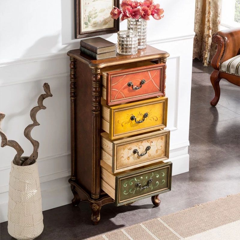 Traditional Vertical Lingerie Chest Wood Storage Bachelor Chest for Room