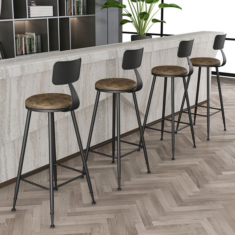 Industrial Armless Backrest Counter Stool Iron Dining Room Bar Stool with Pedal Clearhalo 'Bar Furniture' 'Bar Stools' 'bar_stools' 'furn' 'furn_bar_stools' 'Furniture' 'Kitchen & Dining Furniture' 1200x1200_78ece28a-4a26-4cd6-bc87-382d6c25bbbc