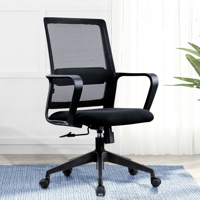 Black Mesh Office Chair Home Rotatable Desk Chair with Wheels Clearhalo 'furn' 'furn_office_chair' 'Furniture' 'Office Chairs' 'Office Furniture' 'office_chair' 1200x1200_78ee9873-9896-4364-a87d-f322bcb0c315