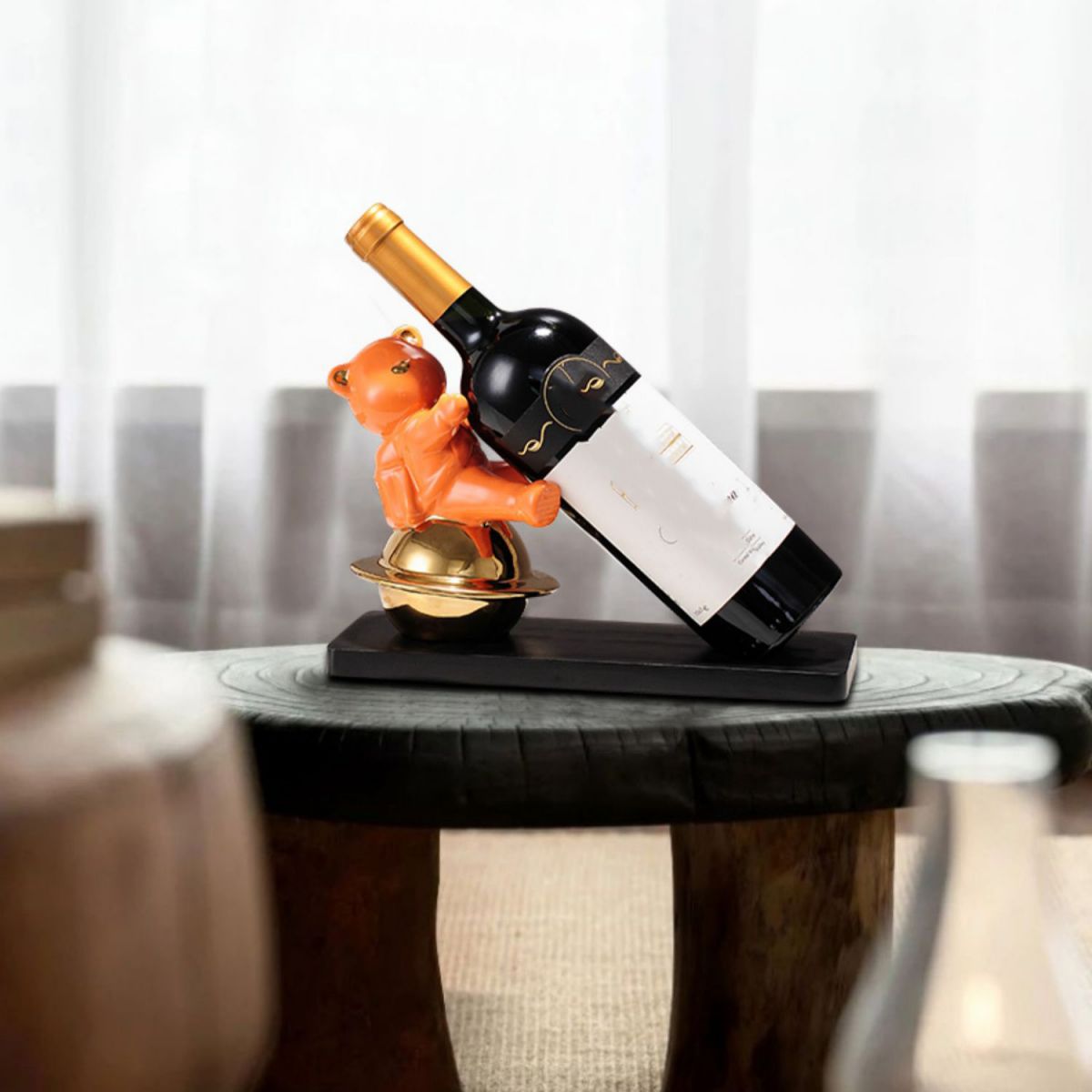 Countertop Wine Rack Solid Wood Base Wine Bottle Rack for Living Room Clearhalo 'furn' 'furn_wine_racks' 'Furniture' 'Kitchen & Dining Furniture' 'Wine Racks' 'wine_racks' 1200x1200_78ef7b32-b4f7-4316-90d2-f194c8537eb6