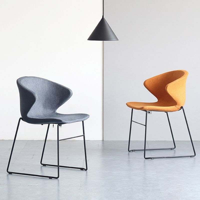 Contemporary Style Dining Chair Armless Metal Side Wingback Chairs for Kitchen Clearhalo ' kitchen&dining_furn' 'Dining Chairs' 'Dining Tables & Seating' 'dining_chair' 'furn' 'furn_dining_chair' 'Furniture' 'furniture_dining_chair' 'Kitchen & Dining Furniture' 'kitchen' 1200x1200_78f264d1-e997-4a9a-a5ea-9ebaac04d8ee