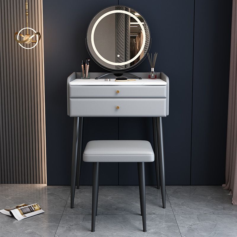 2 cassetti e gioielli Makeup Vanity scrivania moderna per piedi dritti