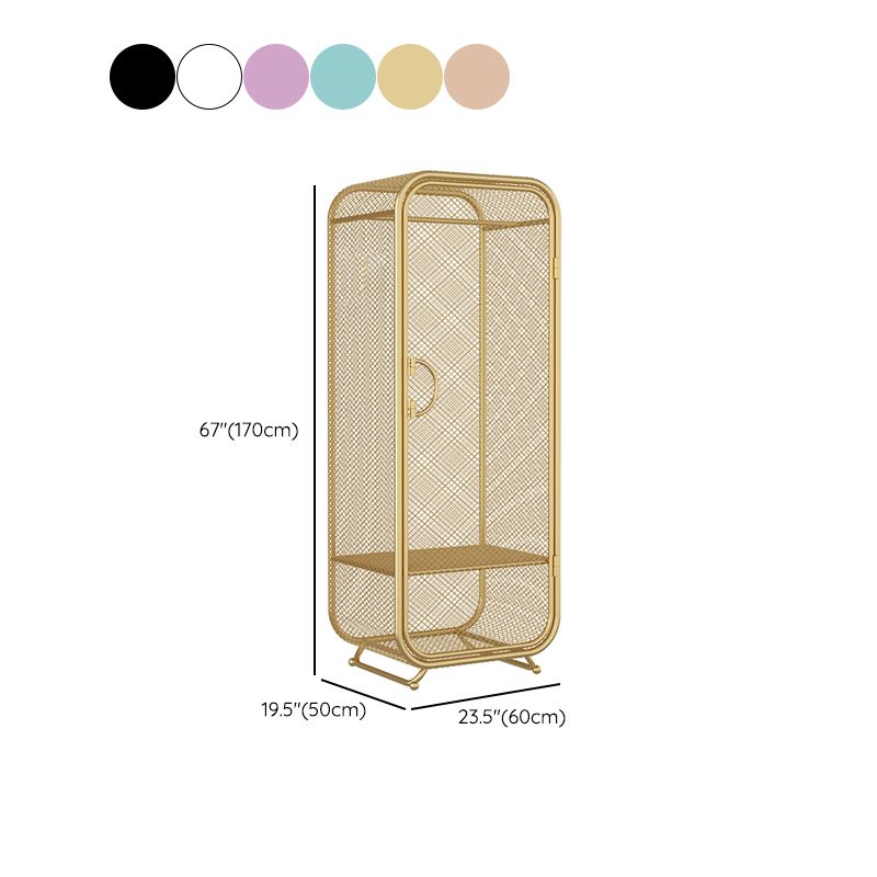 Contemporary Wardrobe Closet Metal Wardrobe Cabinet for Bedroom Clearhalo 'Armoires & Wardrobes' 'armoires_wardrobes' 'Bedroom Furniture' 'furn' 'furn_armoires_wardrobes' 'Furniture' 1200x1200_78f4806c-c0ac-417e-8612-107fcc99bee5