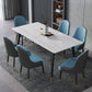 Mesa de comedor rectangular mesa de comedor de piedra con base de hierro