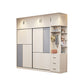 Coastal Style Wardrobe Cabinet Wooden Sliding Door Storage Cabinet