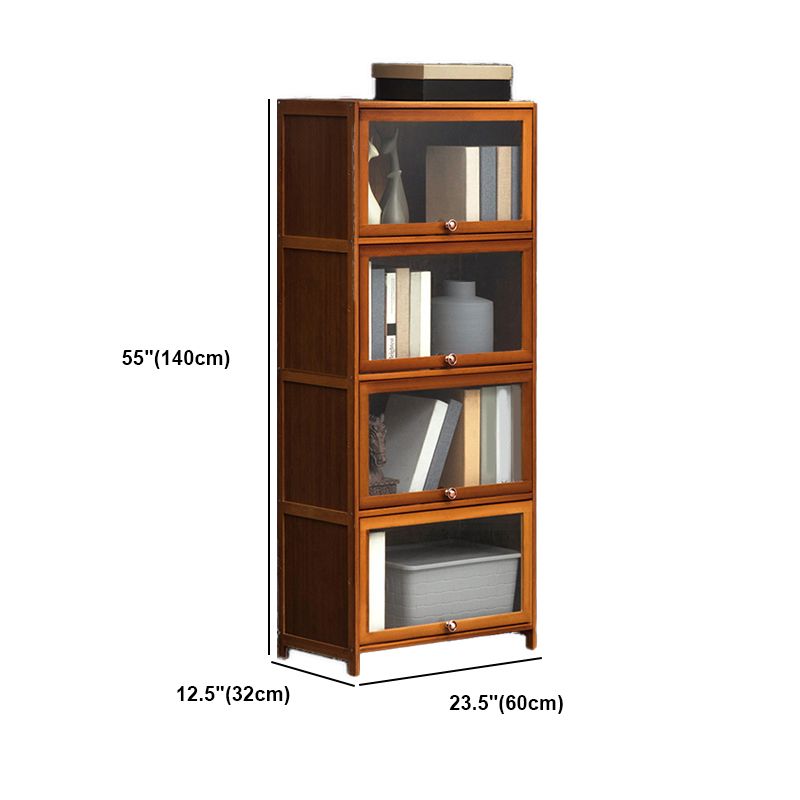 Modern Brown Book Shelf Bamboo Bedroom Shelf Bookcase with Cabinets Clearhalo 'Bookcases' 'furn' 'furn_bookcases' 'Furniture' 'Office Furniture' 1200x1200_78f66a0f-aa6f-4683-9453-6161d2931a9c