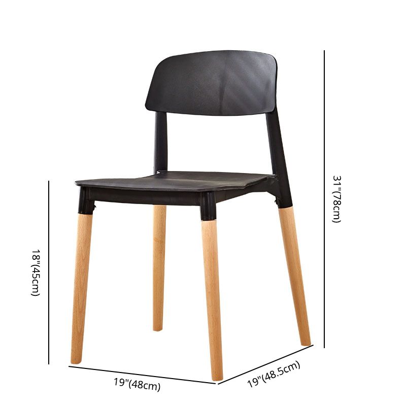 Modern White Opening Back Dining Side Chair Wood Kitchen Dining Side Chair Clearhalo ' kitchen&dining_furn' 'Dining Chairs' 'Dining Tables & Seating' 'dining_chair' 'furn' 'furn_dining_chair' 'Furniture' 'furniture_dining_chair' 'Kitchen & Dining Furniture' 'kitchen' 1200x1200_78f70e27-9daa-4d58-9466-aec77b5fa691