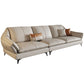Sofa sectionnel contemporain sectionnel en cuir beige avec oreillers