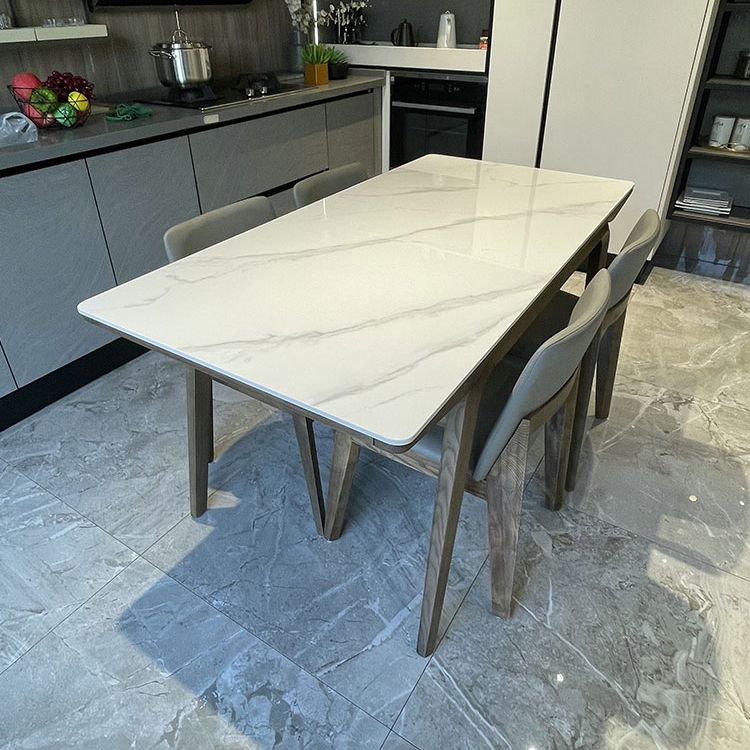 Ash Wood Frame Dinette Table Modern Rectangle Dining Table for Home Clearhalo 'Dining Tables & Seating' 'Dining Tables' 'dining_table' 'furn' 'furn_dining_table' 'Furniture' 'Kitchen & Dining Furniture' 1200x1200_78f920ce-d305-4bc2-875e-5965d5f9d2b8