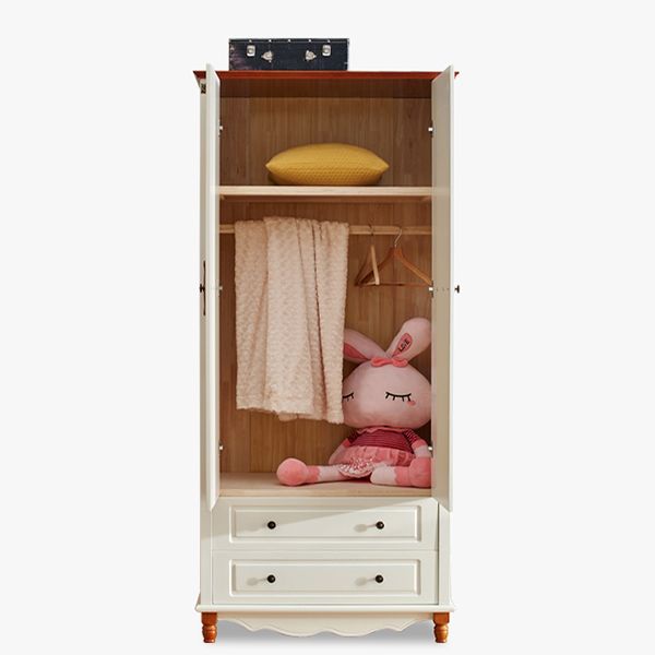 Coastal gemanipuleerde houten armoire voor slaapkamer matte afwerking kast met scharnierende deur