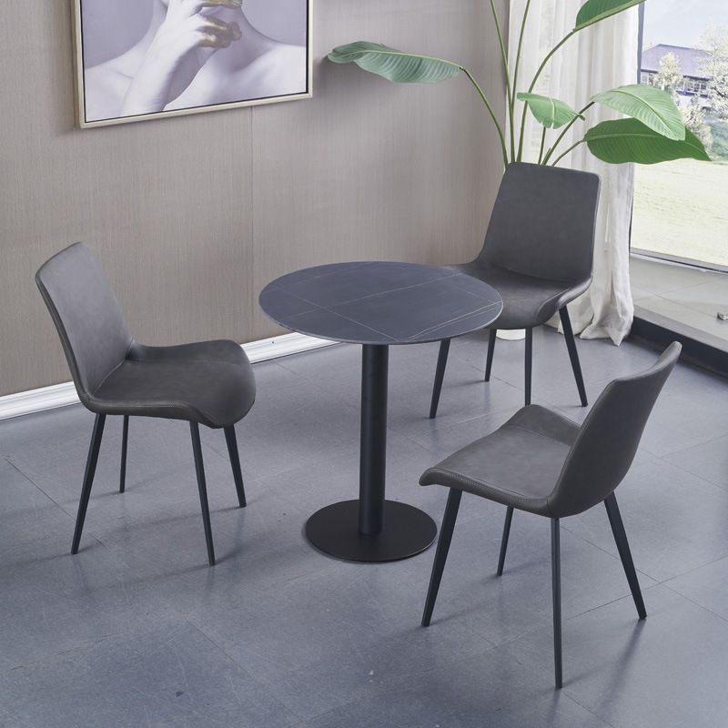 Indoor Industrial Arm Chair Solid Back Metal Upholstered Dining Room Chair Clearhalo ' kitchen&dining_furn' 'Dining Chairs' 'Dining Tables & Seating' 'dining_chair' 'furn' 'furn_dining_chair' 'Furniture' 'furniture_dining_chair' 'Kitchen & Dining Furniture' 'kitchen' 1200x1200_78fc0aab-87f6-4f63-8435-276c4de9335b