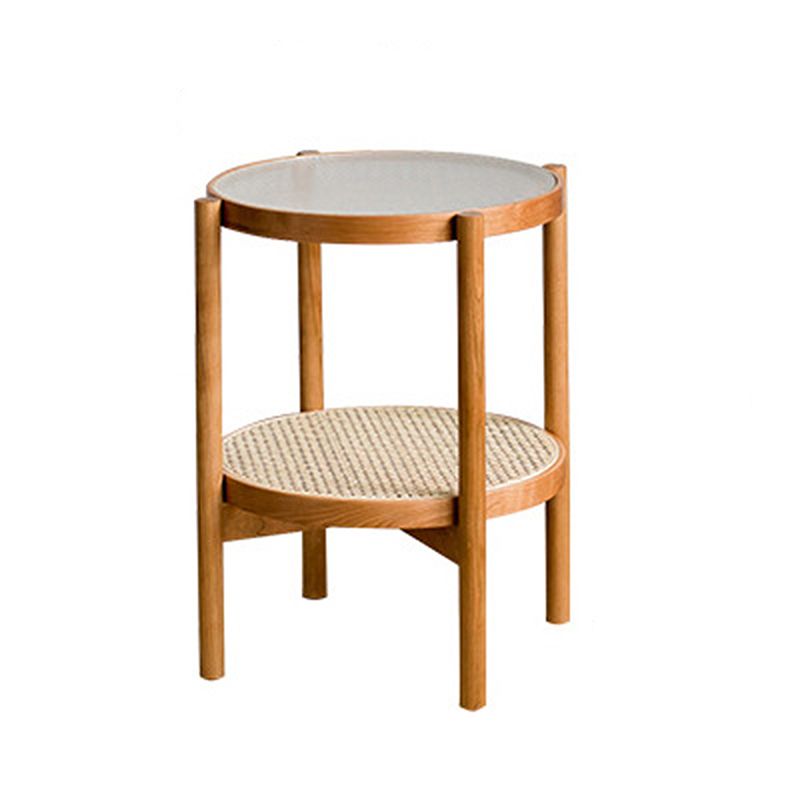 4 Legs Bunching Table with Solid Wood Base Round Coffee Table with Tempered Glass Top Clearhalo 'Coffee & Accent Tables' 'Coffee Tables' 'coffee_tables' 'furn' 'furn_coffee_tables' 'Furniture' 'Living Room Furniture' 1200x1200_78fcafbc-405f-4e48-bfdd-292d2f0ef99f
