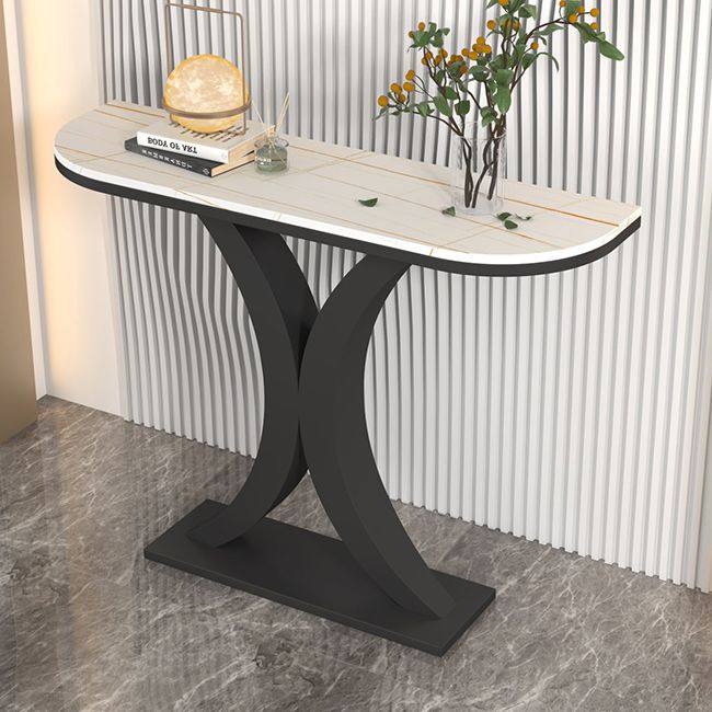 CONSOLA CONTAMPORO TABLA ACENTA DE ACENTA MEDIA Mesa de consola de luna en piedra