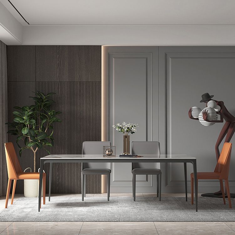 Industrial Style Home Sintered Stone Dining Table 4 Legs Base Rectangle Table Clearhalo ' dining_table' 'Dining Tables & Seating' 'Dining Tables' 'furn' 'furn_dining_table' 'Furniture' 'furniture_dining_table' 'Kitchen & Dining Furniture' 'kitchen&dining_furn' 'kitchen' 'kitchen_dining_table' 1200x1200_78ff062f-43ac-4840-9ce3-c6f682768358