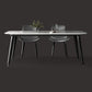 Contemporary Style Marble Dining Set with White Table and 4 Black Legs Base for Home Use Clearhalo 'Dining Room Sets' 'Dining Tables & Seating' 'dining_room_set' 'furn' 'furn_dining_room_set' 'Furniture' 'furniture_dining_room_set' 'Kitchen & Dining Furniture' 'kitchen&dining_furn' 'kitchen' 1200x1200_78ff820d-4951-44f3-a6d2-7f879d87d063