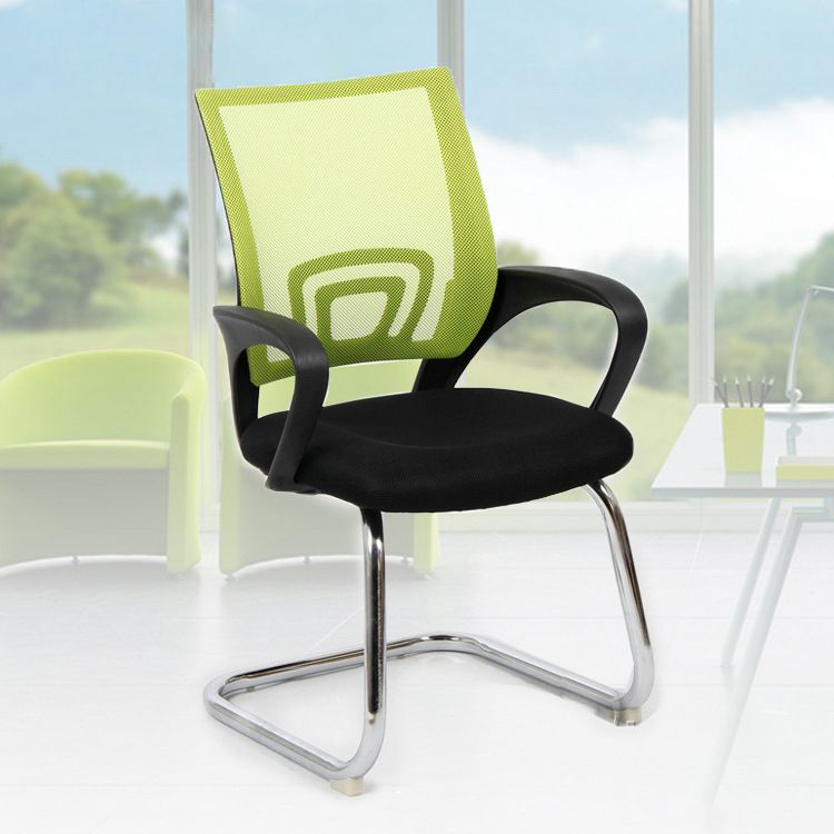 Sedia da scrivania contemporanea da 19 "sedia a braccia fissa nera.