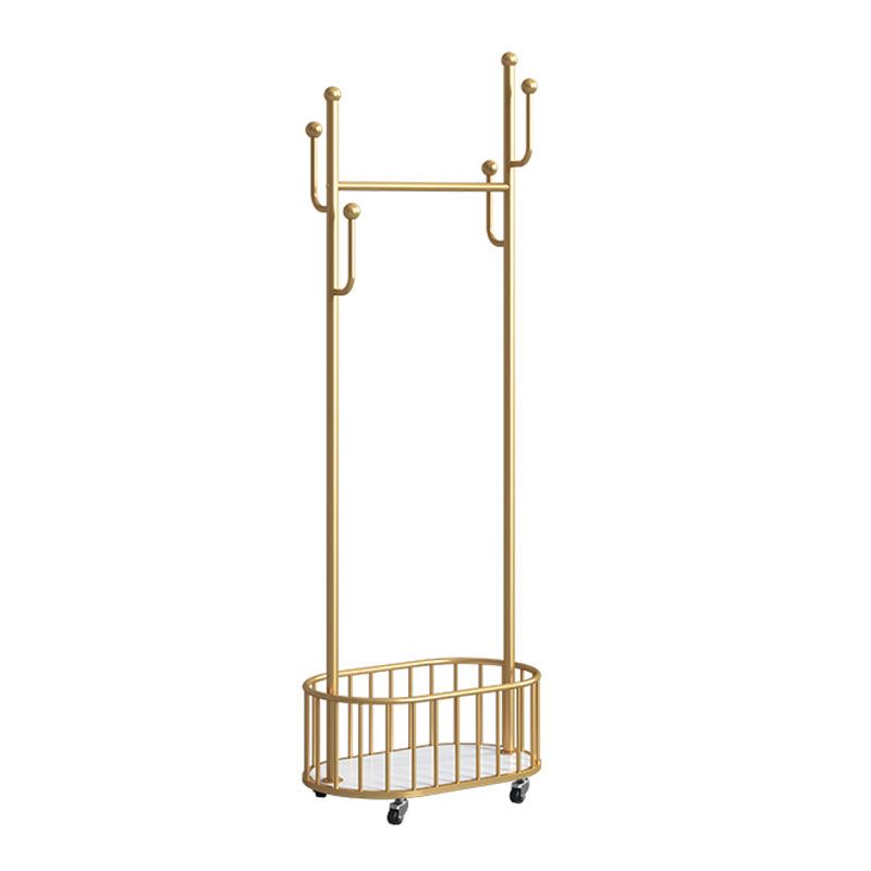Glam Metallic Coat Hanger Pure Color Hooks Design Free Standing Coat Rack Clearhalo 'Entry & Mudroom Furniture' 'furn' 'furn_hall_tree_coat_racks' 'Furniture' 'Hall Trees & Coat Racks' 'hall_tree_coat_racks' 1200x1200_78fff51c-211e-49ea-93fd-e63b9e61db6e