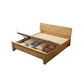 84.65 inch Wide Scandinavian Bed Frame Solid Wood Standard Bed with Headboard
