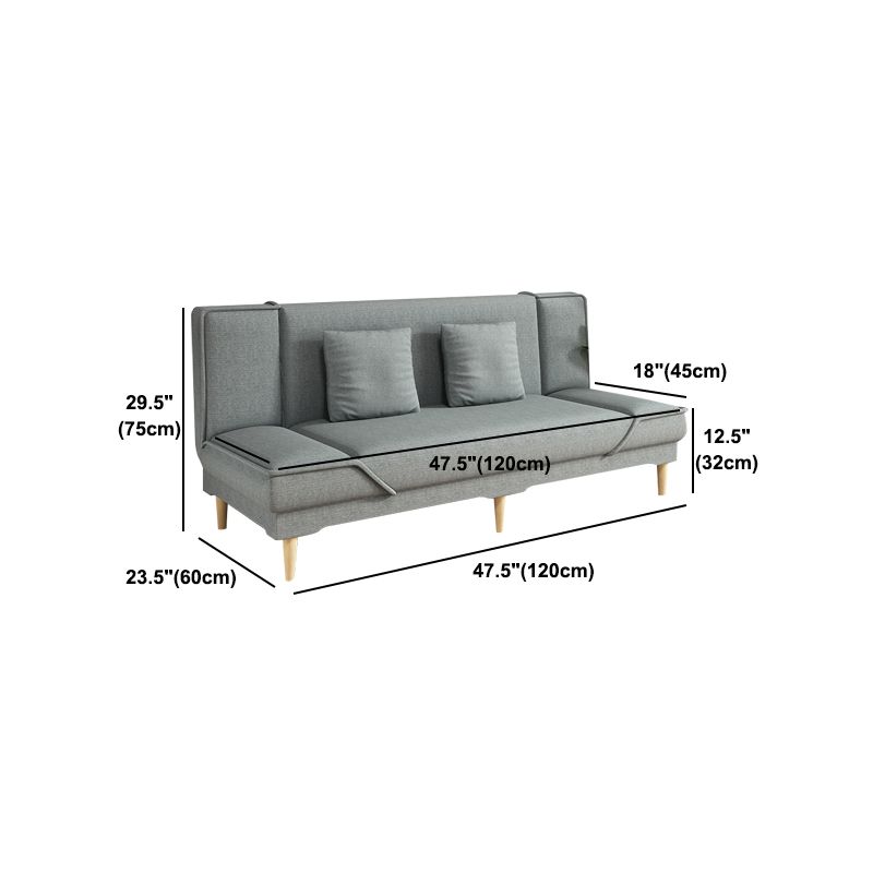 Contemporary Armless Convertible Sofa Linen Foldable Sofa for Apartment Clearhalo 'furn' 'furn_sofas' 'Furniture' 'Living Room Furniture' 'Sofa' 'sofas' 1200x1200_7905eece-e2a0-4862-bbfe-4d3897ce9b8a