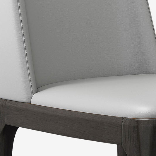 Modern Leather Armless Dining Chairs Solid Back Side Chair with Wood Legs Clearhalo ' kitchen&dining_furn' 'Dining Chairs' 'Dining Tables & Seating' 'dining_chair' 'furn' 'furn_dining_chair' 'Furniture' 'furniture_dining_chair' 'Kitchen & Dining Furniture' 'kitchen' 1200x1200_79096465-eb0a-4850-b265-4d4ce4f74053