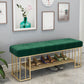 Glam Rectangle Seating Bench Cushioned Backless Entryway Bench with Storage Clearhalo 'Benches' 'Chairs & Seating' 'furn' 'furn_benches' 'Furniture' 'Living Room Furniture' 1200x1200_79096d4d-ca5e-4ab1-a92e-5ccddd5acdd6