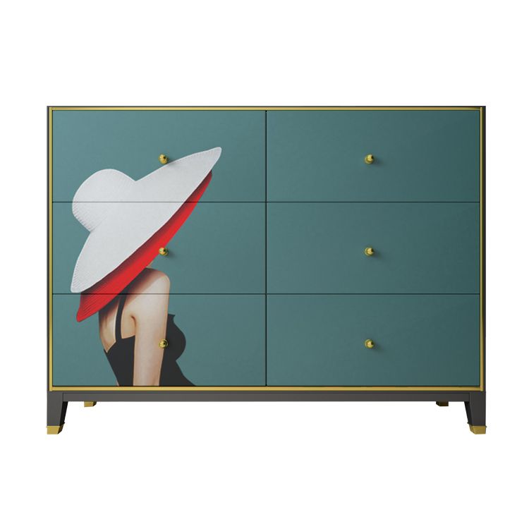 6-Drawer Simple Sideboard 47.5"L Modern Engineered Wood Buffet Table for Living Room