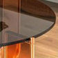 Contemporary Round Coffee Table with Glass Top and Acrylic Cross Base Clearhalo 'Coffee & Accent Tables' 'Coffee Tables' 'coffee_tables' 'furn' 'furn_coffee_tables' 'Furniture' 'Living Room Furniture' 1200x1200_790bc3c1-e411-4f9c-9efd-0e751a3c251c