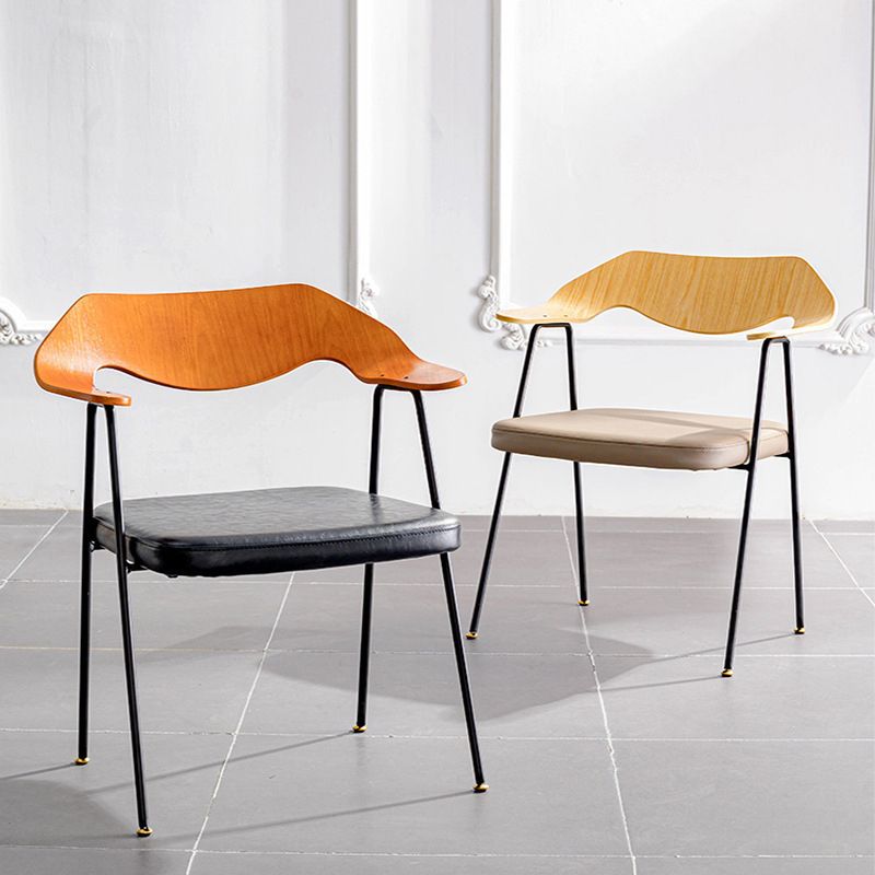 Silla de brazo tapizado industrial silla de comedor de metal
