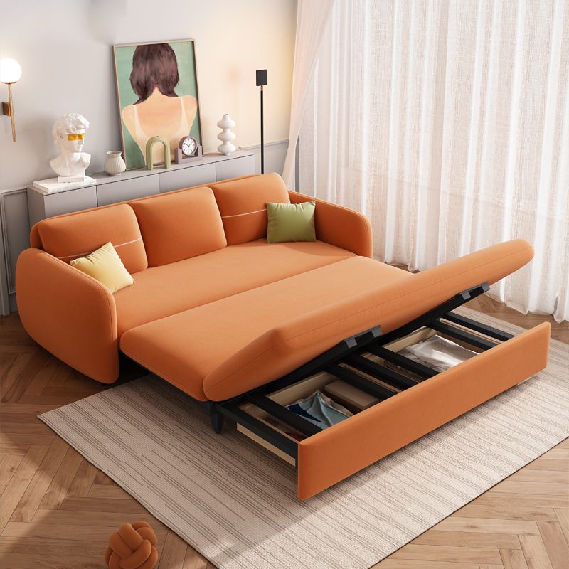 枕付きのコンテンポラリースクエアアームコンバーチブルベッドソファソファ