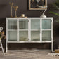 Porte di vetro contemporanee Credenza Metal Buffet Table per soggiorno