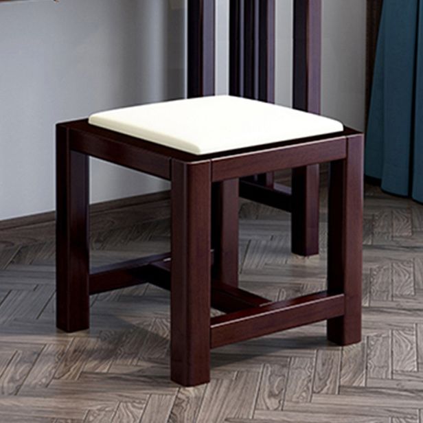 Tocador de tocador con espejo tradicional tocador de madera maciza con taburetes en marrón