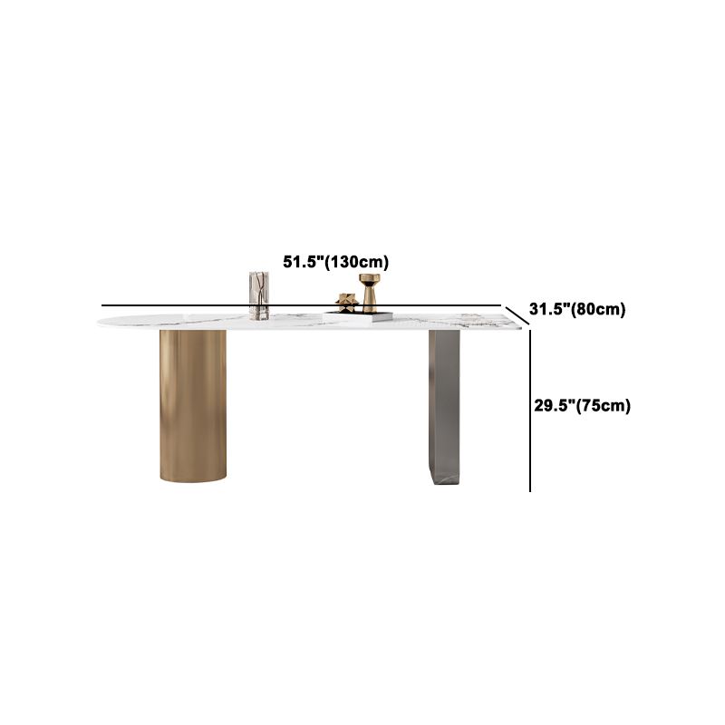 Set da tavolo in metallo in pietra sinterizzata stile nordico glam Set da pranzo da 1/3/4/5 pezzi