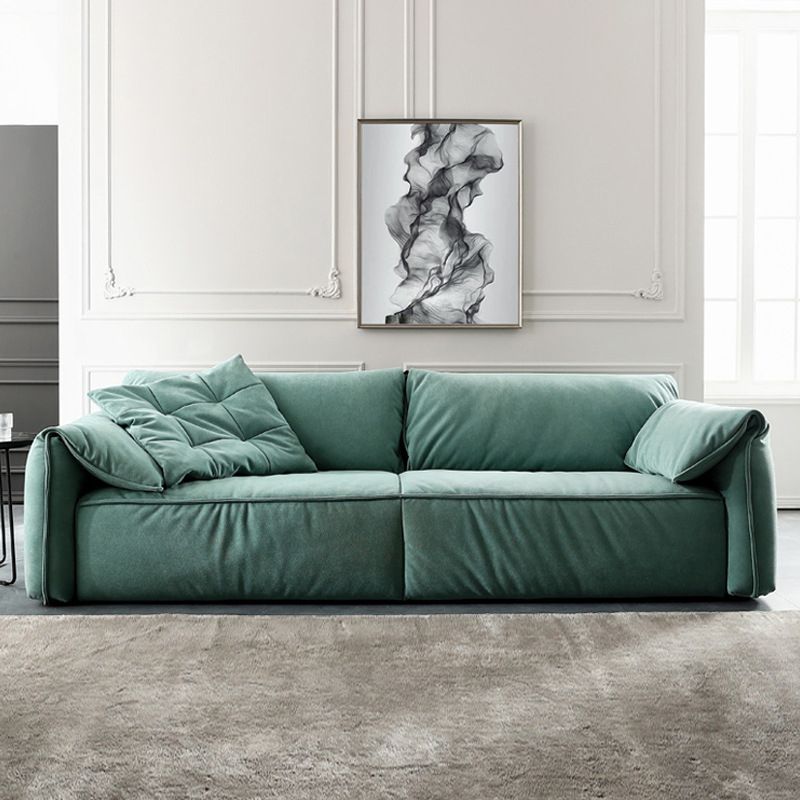 フェイクレザーピロートップアームソファコンテンポラリークッション標準ソファ