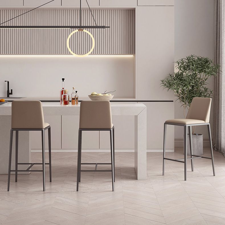 Tabourets de bar rembourrés tabourets à bascule bas du dos avec base en métal