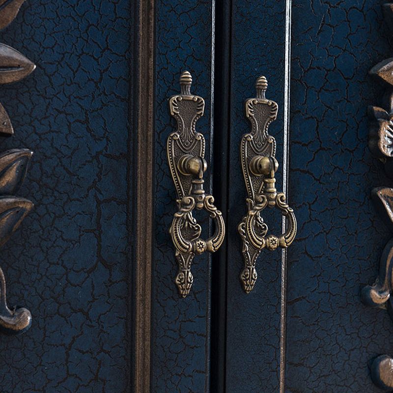 Industrieakzentschrank mit 2 Türen und 2 Schubladen in massivem Holz