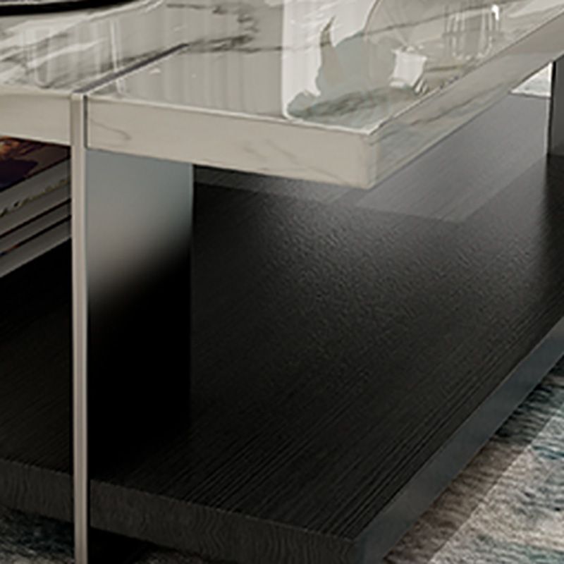 Slate Contemporary Bedroom Pedestal Coffee Table with Storage Shelf Clearhalo 'Coffee & Accent Tables' 'Coffee Tables' 'coffee_tables' 'furn' 'furn_coffee_tables' 'Furniture' 'Living Room Furniture' 1200x1200_7915163b-5f00-429f-913d-b24f27641177