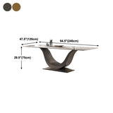 Moderne stijl voetstuk eettafel gesinterde stenen rechthoekige tafel voor thuis