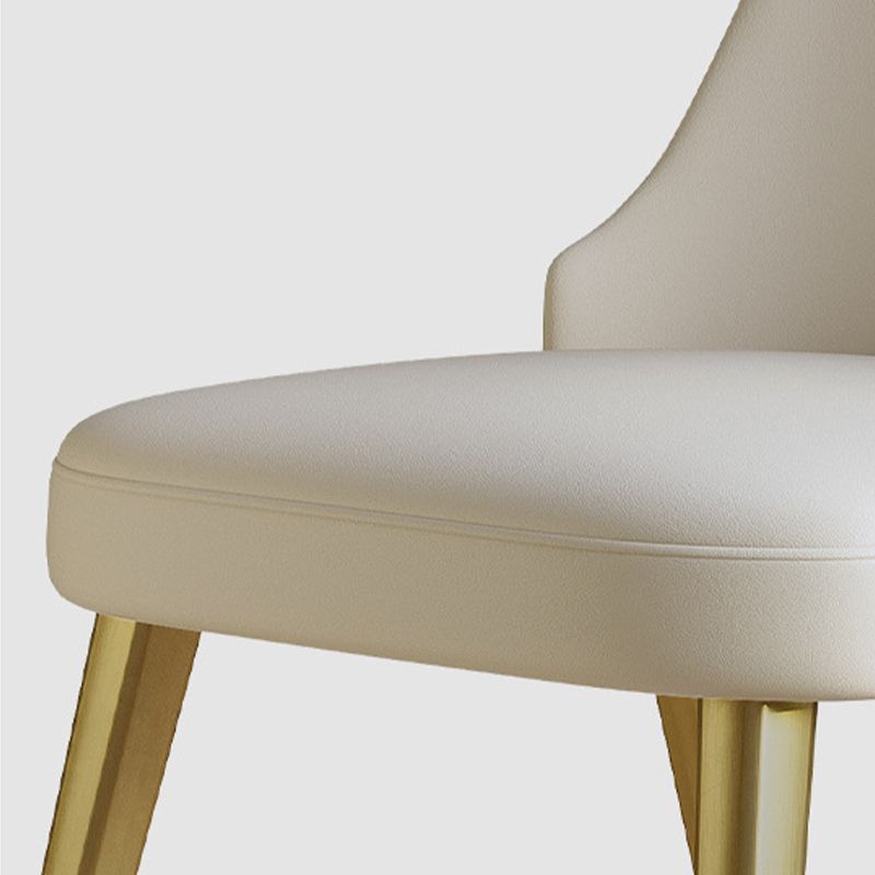Glam Style Faux Leather Chair Armless Side Chairs with Metal Legs Clearhalo 'Dining Chairs' 'Dining Tables & Seating' 'dining_chair' 'furn' 'furn_dining_chair' 'Furniture' 'Kitchen & Dining Furniture' 1200x1200_7917c58f-7538-477f-a9c6-d1c7851e0e25