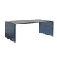Modern Rectangle Glass Coffee Table Sled Base Cocktail Table