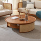12"H Contemporary Cocktail Table Storage Brown Round Coffee Table