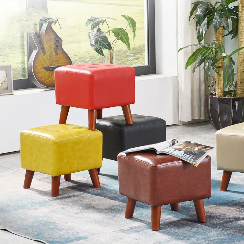 Dark Brown Leather Standard Square Stain Resistant Indoor Standard Clearhalo 'furn' 'furn_ottomans_poufs' 'Furniture' 'Living Room Furniture' 'Ottomans & Poufs' 'ottomans_poufs' 1200x1200_791a6bee-8ceb-4e7c-acd8-981b2b0b2c03