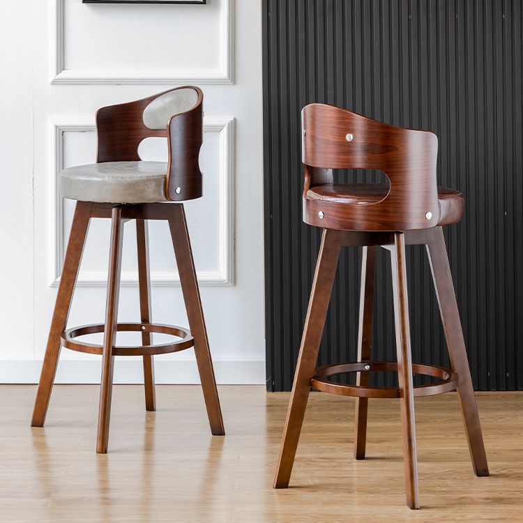 Scandinavia Style Bar-stool Wooden Legs Round Seat Barstool for Bar Kitchen Clearhalo 'Bar Furniture' 'Bar Stools' 'bar_stools' 'furn' 'furn_bar_stools' 'furniture_bar_stools' 'Kitchen & Dining Furniture' 'kitchen&dining_furn' 'kitchen' 'kitchen_furn' Furniture' 1200x1200_791c9fc8-e938-4e08-ad3a-2dd957eda0e9