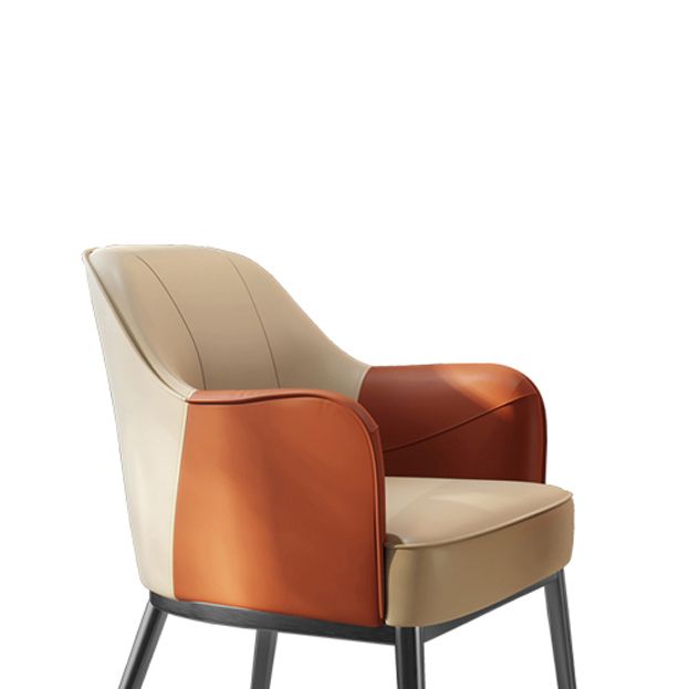 Industriële stijl armstoel faux lederen eetgelegenheid stoel voor slaapkamer