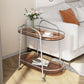 Modern Glass Side Table 4 Legs Oval Side End Table with Storage
