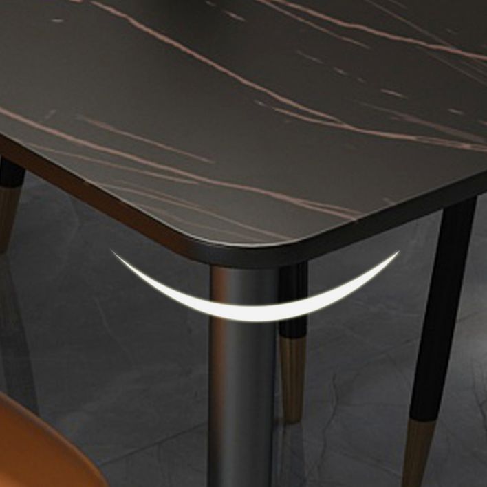 Rectangle Contemporary Sintered Stone Dining Room Set with 4 Legs Table Dining Table Sets Clearhalo 'Dining Room Sets' 'Dining Tables & Seating' 'dining_room_set' 'furn' 'furn_dining_room_set' 'Furniture' 'furniture_dining_room_set' 'Kitchen & Dining Furniture' 'kitchen&dining_furn' 'kitchen' 1200x1200_791fa314-3936-435d-ba20-8d28cd3134ee