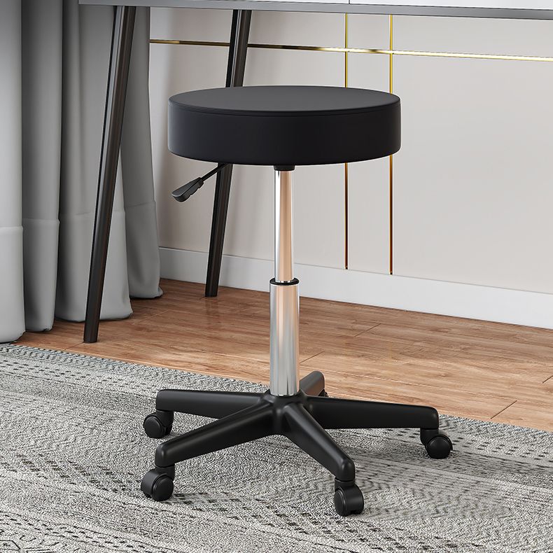 Modern Rotatable Liftable Counter Stool Steel Cafe Bar Stool with Leather Cushion Clearhalo 'Bar Furniture' 'Bar Stools' 'bar_stools' 'furn' 'furn_bar_stools' 'furniture_bar_stools' 'Kitchen & Dining Furniture' 'kitchen&dining_furn' 'kitchen' 'kitchen_furn' Furniture' 1200x1200_7921efd8-0721-49be-aecd-6f104a31c29c