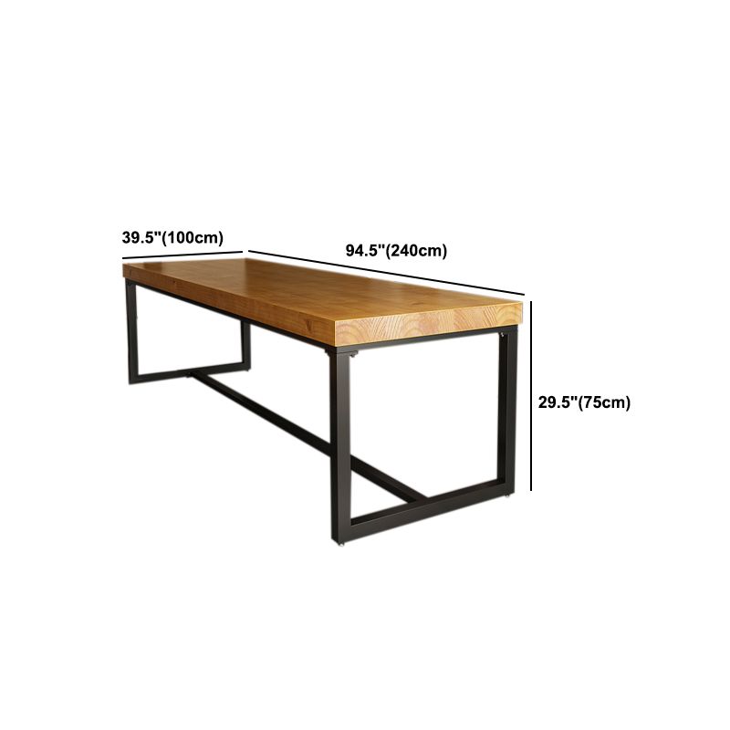 Solid Wood Industrial Rectangular Writing Desk Meeting Desk for Office Clearhalo 'furn' 'furn_office_desk' 'Furniture' 'Office Desks' 'Office Furniture' 'office_desk' 1200x1200_79229772-cf45-4763-8cfc-8e637862379e