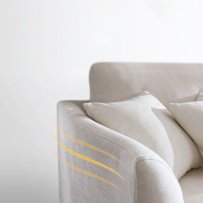 Divano in tessuto moderno a 4 posti con divano a braccio svasato con cuscini di padri